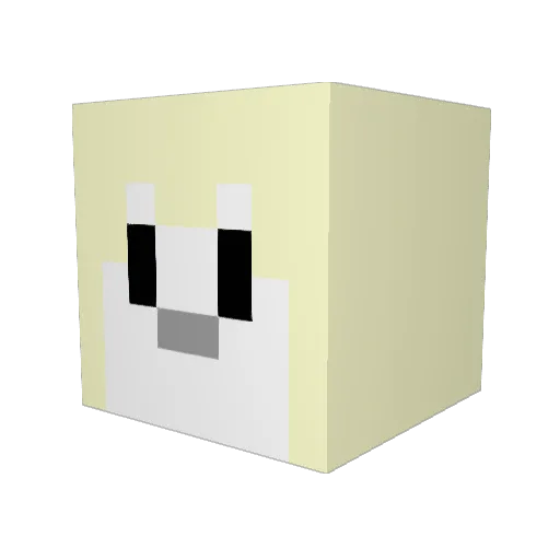 Sheepersleep Minecraft avatar head, 3D render