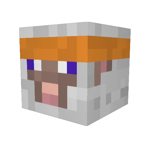 SheepieSheep Minecraft avatar head, 3D render