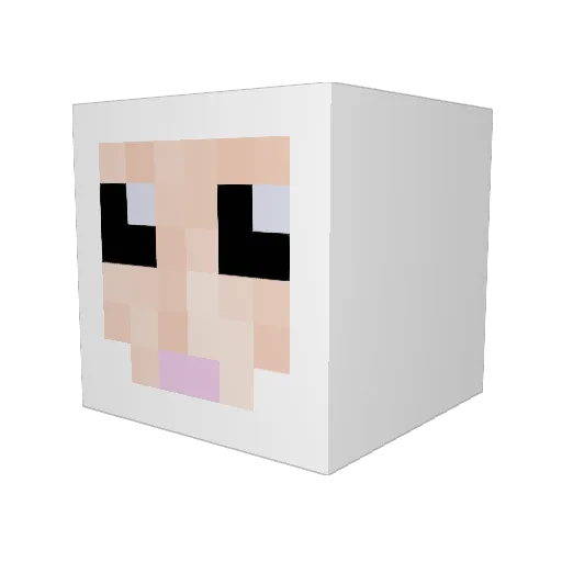 Sheeplers Minecraft avatar head, 3D render