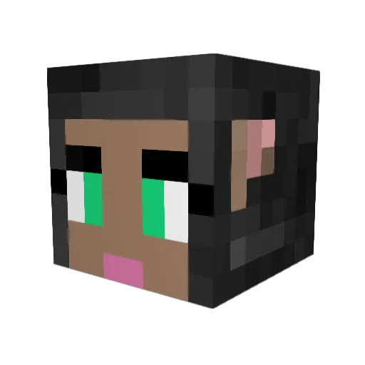 Sheeply_in_black Minecraft avatar head, 3D render