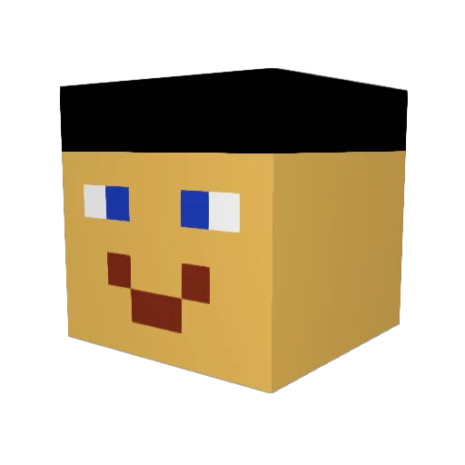 Sheetsdude Minecraft avatar head, 3D render