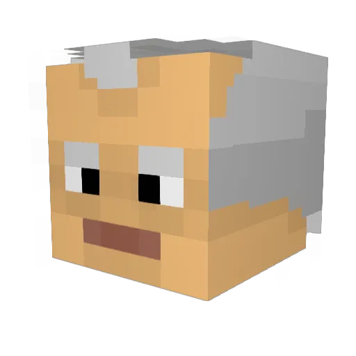 Sheev Minecraft avatar head, 3D render