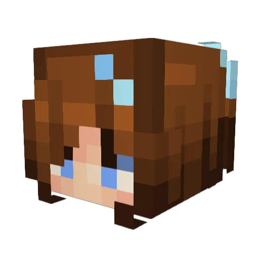Shego Minecraft avatar head, 3D render