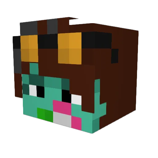Shego_x8 Minecraft avatar head, 3D render