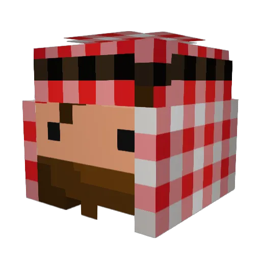 SheikhHolm Minecraft avatar head, 3D render