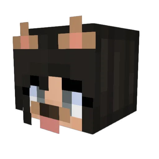 ShelTheDog Minecraft avatar head, 3D render