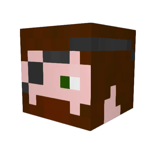 Shelb Minecraft avatar head, 3D render