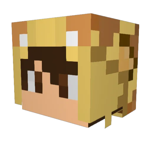 Shellaman Minecraft avatar head, 3D render