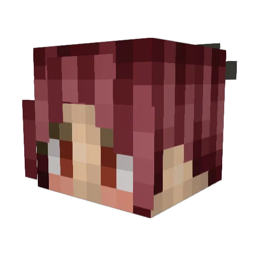 Shelleloch Minecraft avatar head, 3D render