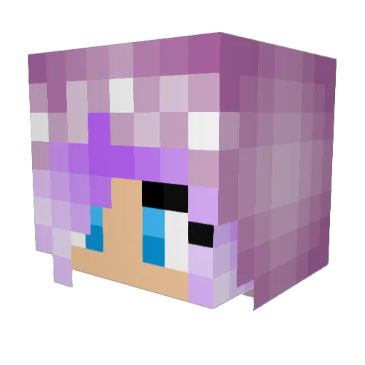 ShellsBell Minecraft avatar head, 3D render
