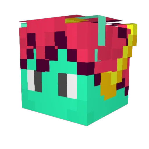 Shelltered Minecraft avatar head, 3D render