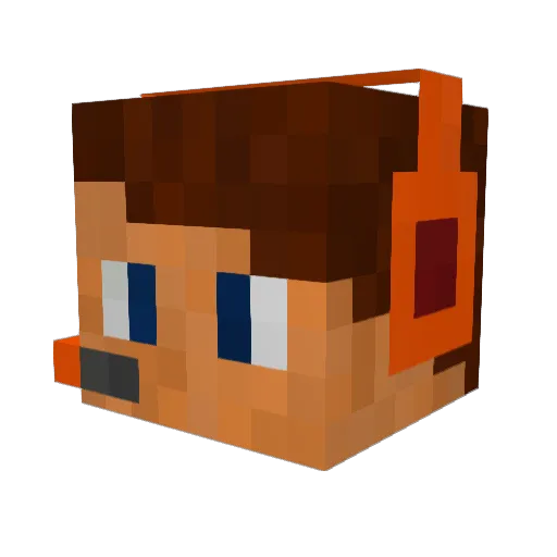 Shemi Minecraft avatar head, 3D render