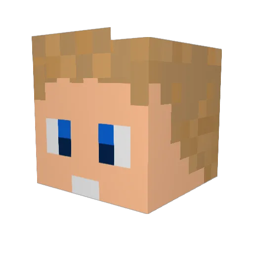 Shenmee Minecraft avatar head, 3D render