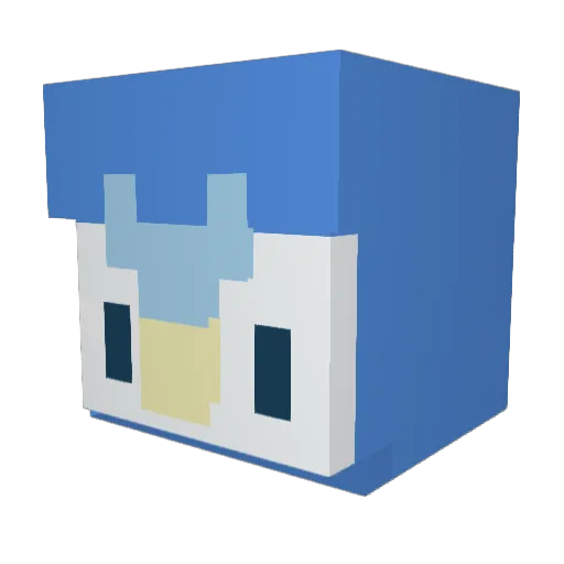 Shennpai Minecraft avatar head, 3D render