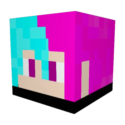 Shenta Minecraft avatar head, 3D render