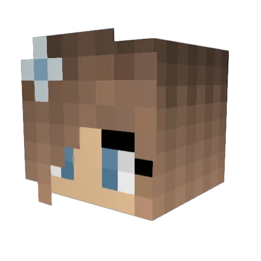Sheora Minecraft avatar head, 3D render