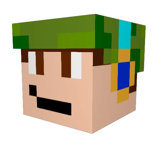 Sheprador Minecraft avatar head, 3D render