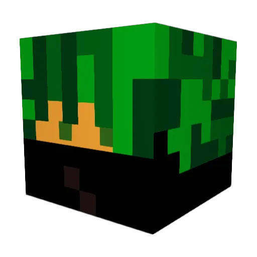 ShermanFlix Minecraft avatar head, 3D render