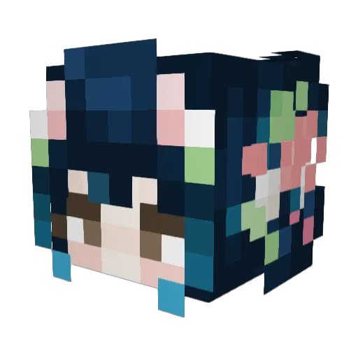 SherylNanami Minecraft avatar head, 3D render