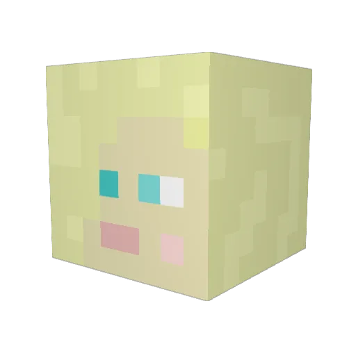 Shettis Minecraft avatar head, 3D render