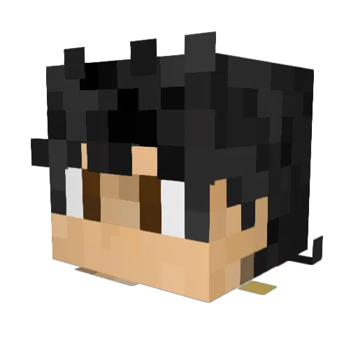 Shhappy Minecraft avatar head, 3D render
