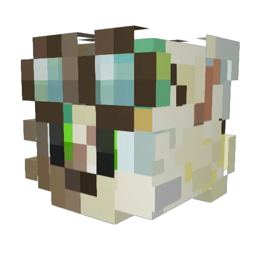 ShhinySilver Minecraft avatar head, 3D render
