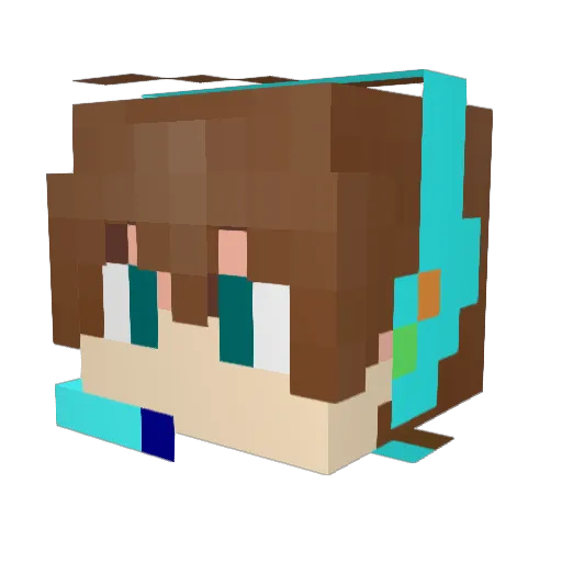 Shi_Jian_ Minecraft avatar head, 3D render