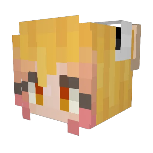 Shiazi Minecraft avatar head, 3D render