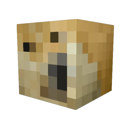 ShibaRiba Minecraft avatar head, 3D render