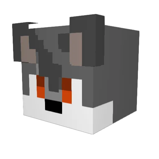 Shiba_KAI Minecraft avatar head, 3D render