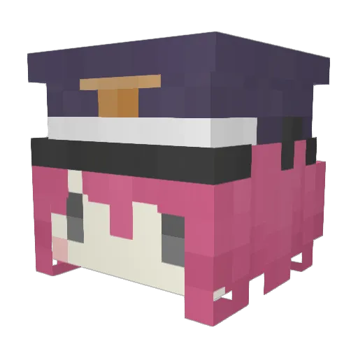 Shibaflag Minecraft avatar head, 3D render