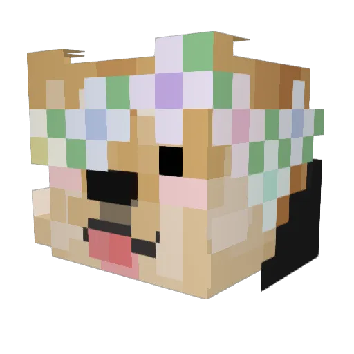 Shibas_ Minecraft avatar head, 3D render