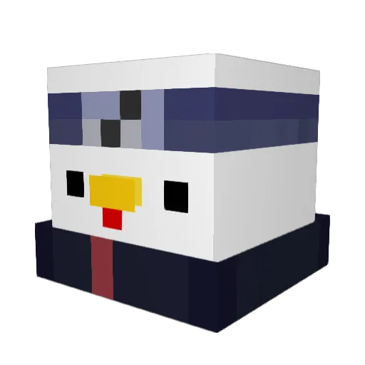 Shibaskki Minecraft avatar head, 3D render