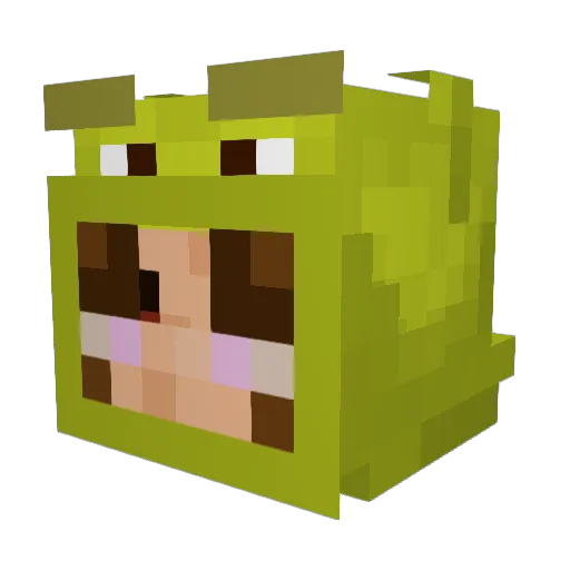 Shibbit Minecraft avatar head, 3D render