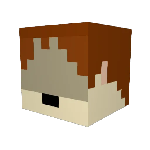ShibeTsod Minecraft avatar head, 3D render