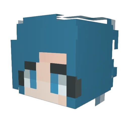 ShibuHeart Minecraft avatar head, 3D render