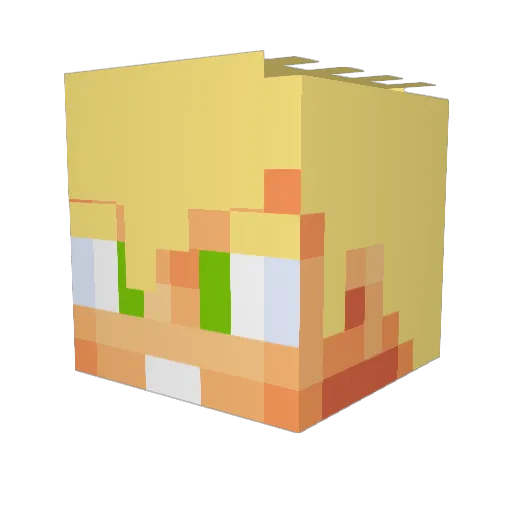 Shicariu Minecraft avatar head, 3D render