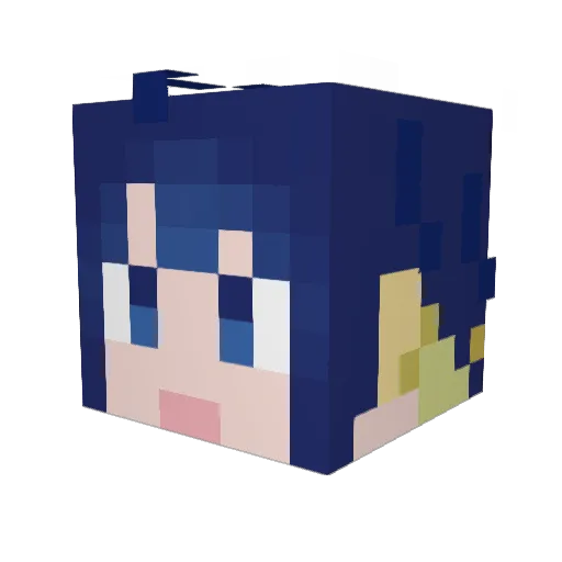 Shichimon Minecraft avatar head, 3D render