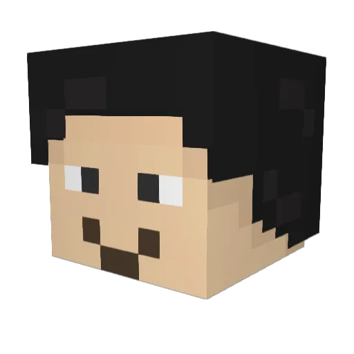 Shidizhi Minecraft avatar head, 3D render
