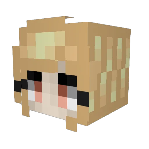 ShidoKamii Minecraft avatar head, 3D render