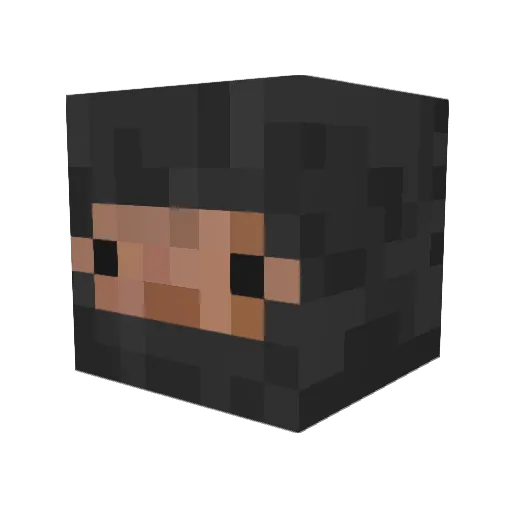 Shidoin Minecraft avatar head, 3D render