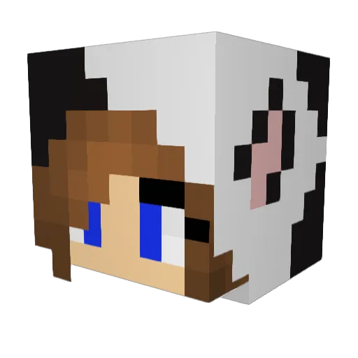 Shielka Minecraft avatar head, 3D render