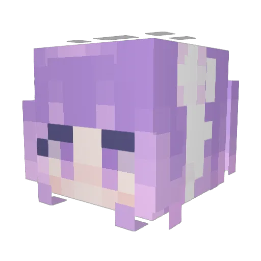 ShienKuyuru Minecraft avatar head, 3D render