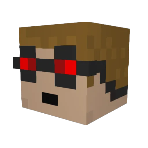ShifterBoy Minecraft avatar head, 3D render