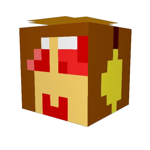 Shiftlolhead Minecraft avatar head, 3D render