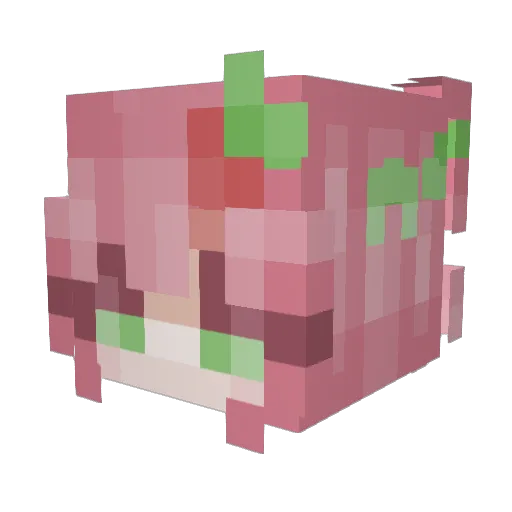 Shiggum Minecraft avatar head, 3D render