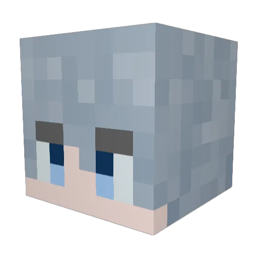 Shigureboy Minecraft avatar head, 3D render