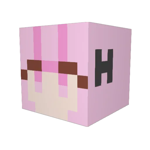 Shigurein_11 Minecraft avatar head, 3D render