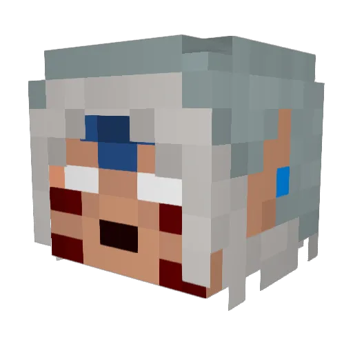 Shiigy Minecraft avatar head, 3D render