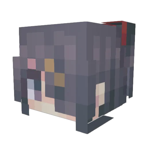 ShiinaMoran Minecraft avatar head, 3D render